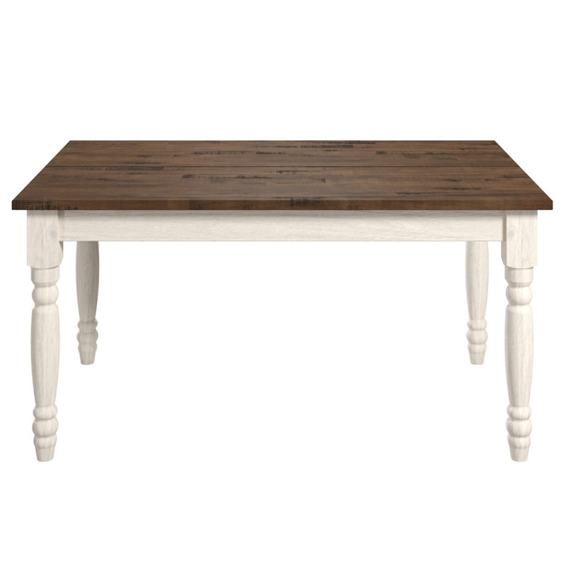Table de salle à manger en bois blanc vieilli | Dash de mobilier, Blanc