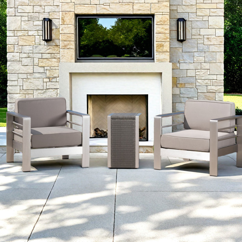 Aivery 2 - Person Patio Conversation Sets with Cushions