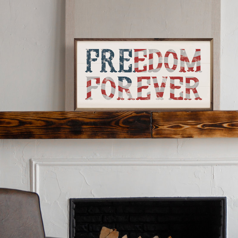 Drapeau «Freedom Forever» blanc, H 8 po x l 16 po