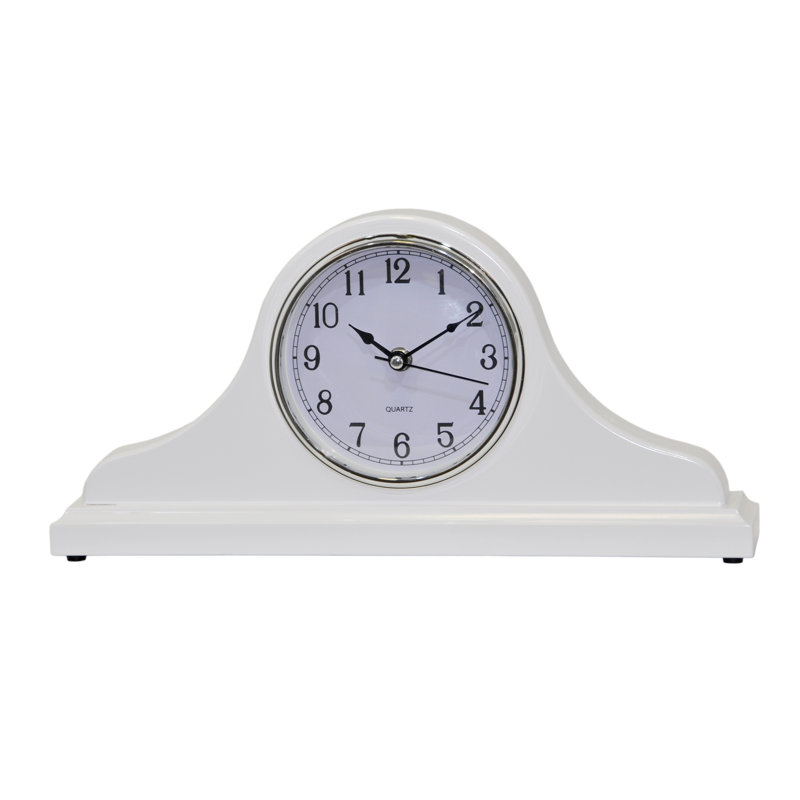 Manufactured Wood Quartz movement / Crystal Tabletop Clock in White
