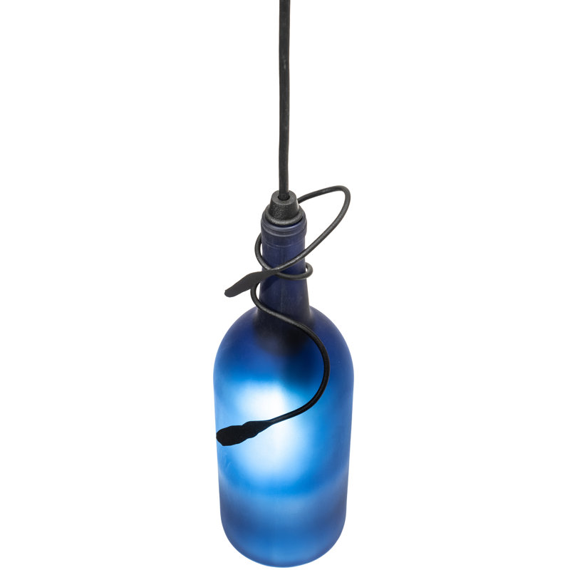 Greenbriar Oak 1 - Light Pendant, Frosted Blue, 84" H x 4" W x 4" D