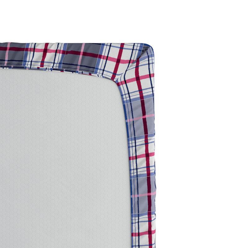 Queen Blue Striped Microfiber Fitted Bed Sheet