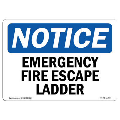 Emergency Fire Escape Ladder Sign