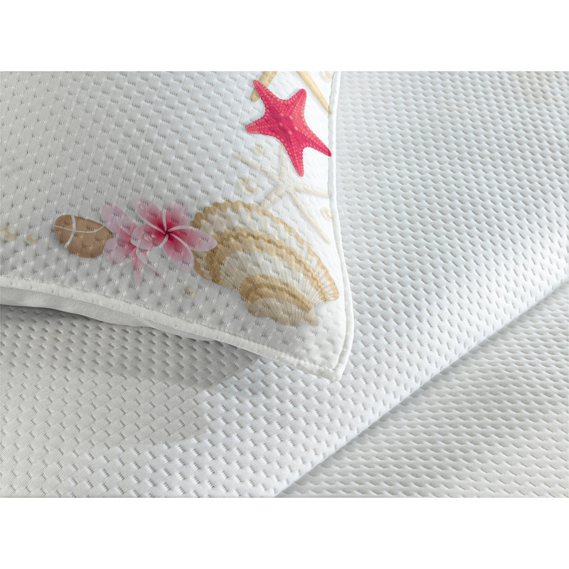 Coastal Polyester Coverlet, King Bedspread + 2 Shams