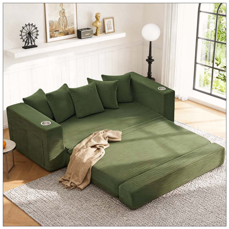 Canapé-lit pliant 76 po, Vert