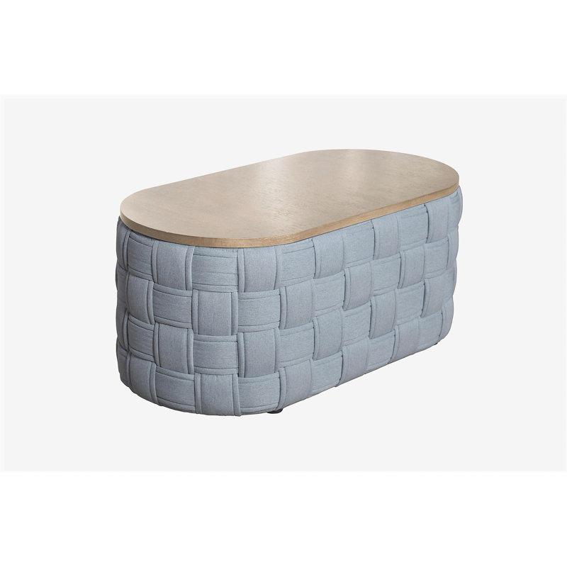 Saree Light Teal Chenille Coffee Table