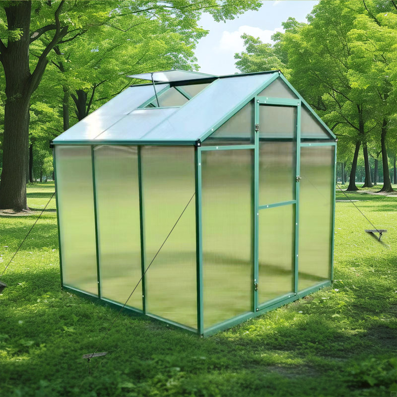 Base surélevée en polycarbonate à effet de serre et serres en aluminium robuste, H 86,42 po x l 73,07 po x P 72,83 po