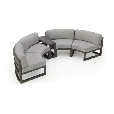 Avion 43" Wide Outdoor Curved Patio Sectional with Sunbrella Cushions