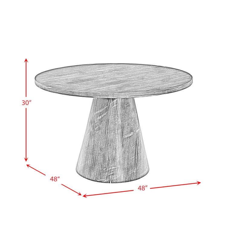 Odette 48" Round Black Marble Dining Table
