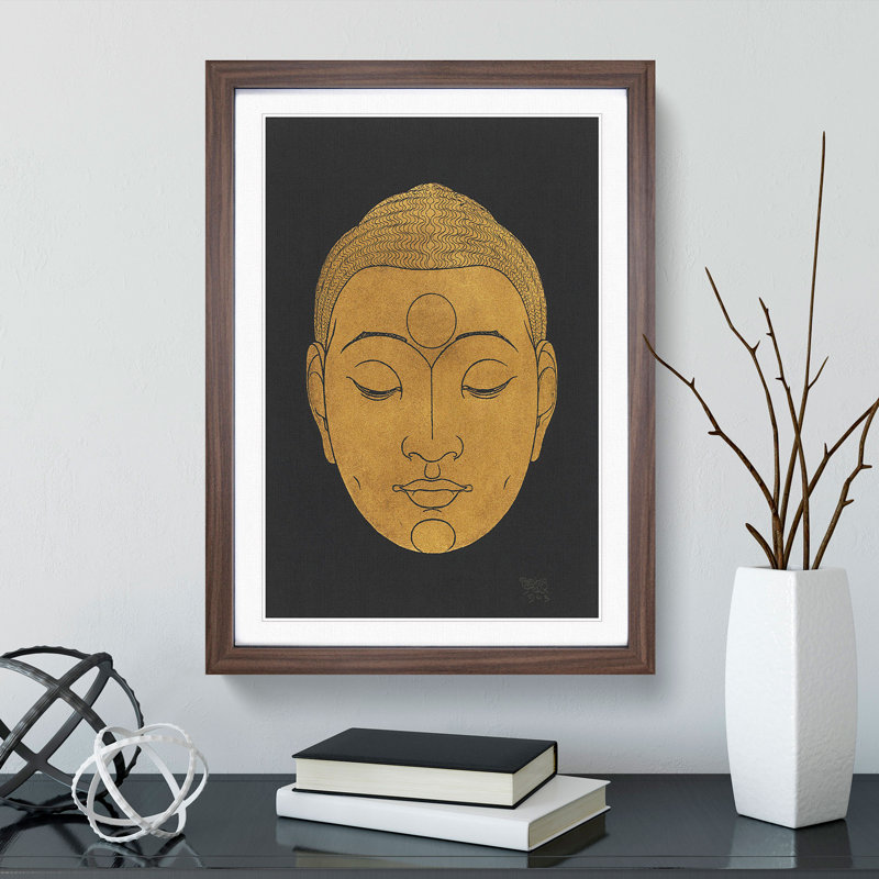 Head of Buddha Vol.2 by Reijer Stolk - Framed Print, 65cm H x 48cm W x 2cm D, Walnut Framed