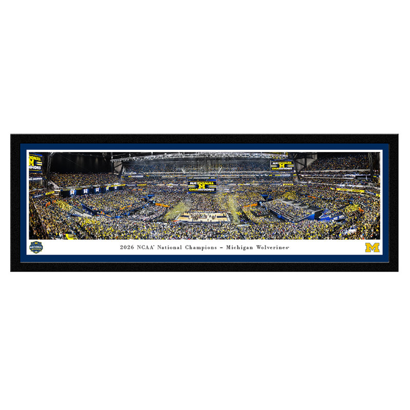 Michigan Wolverines, 2026 Basketball National Champion - reproduction encadrée, Encadré sans passe-partout