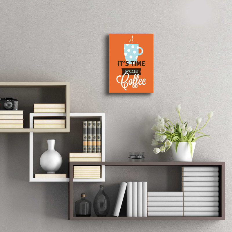 «Coffee Time Orange» par - Impression sans cadre, L 12 po x H 16 po