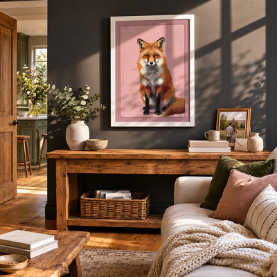 Fox Portrait Modern - Framed Print
