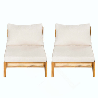 Chaise sans accoudoirs pour l'extérieur, ensemble de 2