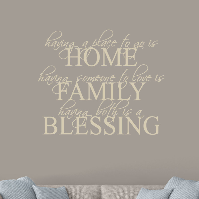 Adhésif décoratif « Home Family Blessing » Henline, Beige clair