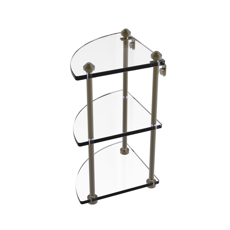 Southbeach 3 Piece Triangle Corner Shelf, Polished Nickel