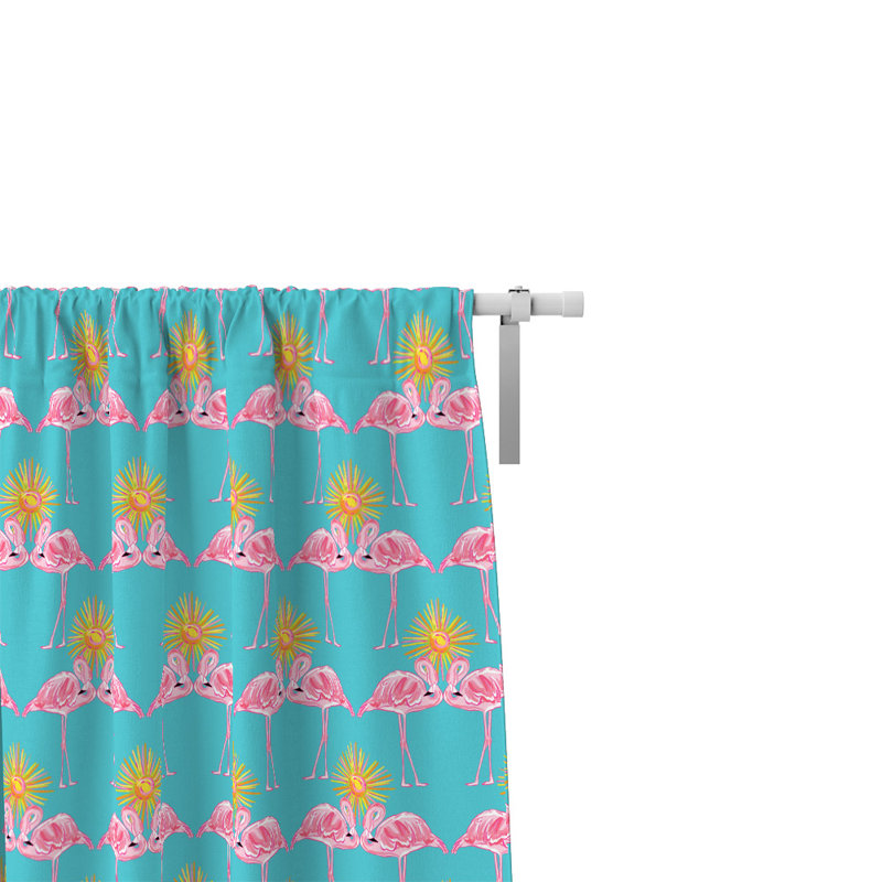Paire de rideaux semi-transparents Blue Flamingo, L 40 po x L 61 po