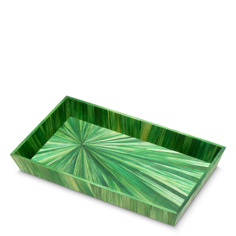 Harvard Rectangle Decorative Tray, 1.57" H x 11.02" W x 6.5" D, Green