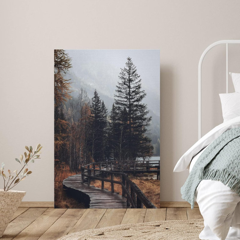 Automne Automne «Autumn Dramatic Forest Landscape» sur, H 48 po x l 32 po, Toile tendue