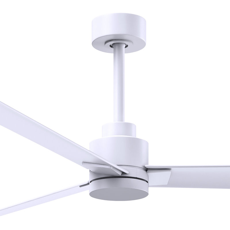 Alessandra Outdoor Downrod Ceiling Fan, Matte White, Matte White
