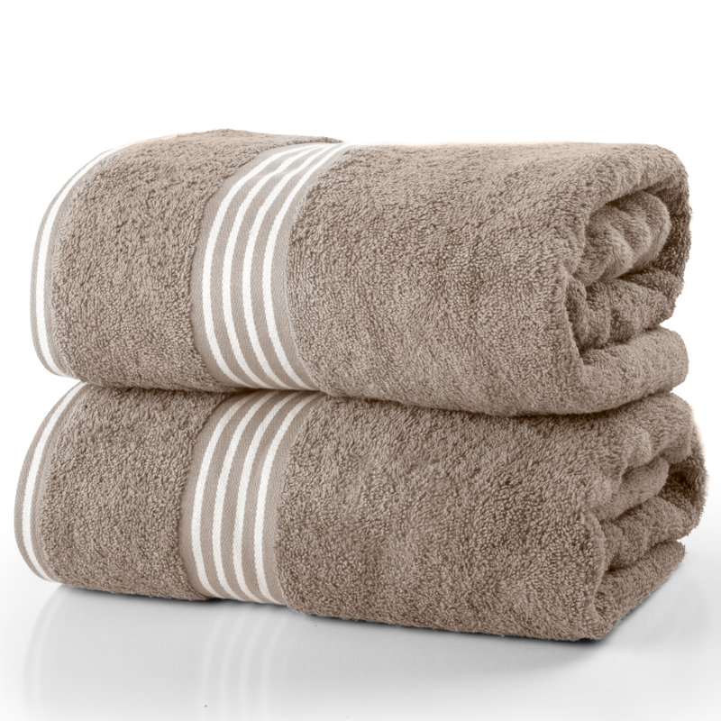 Serviettes de bain Lavish Home - Ensemble de serviettes 100% coton 2 pièces 500 g / m² - Serviettes de bain à séchage rapide extra larges 35 x 70 po - Draps de bain absorbants pour salle de bain