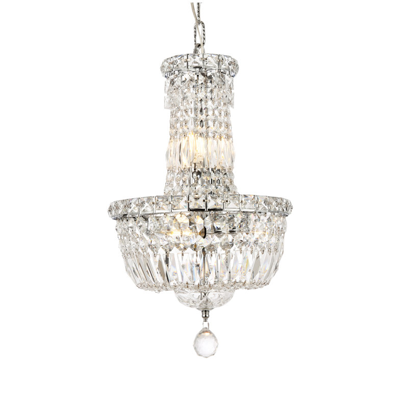 Stinnett 6 - Light Dimmable Empire Chandelier, Chrome, 16" H x 12" W x 12" D