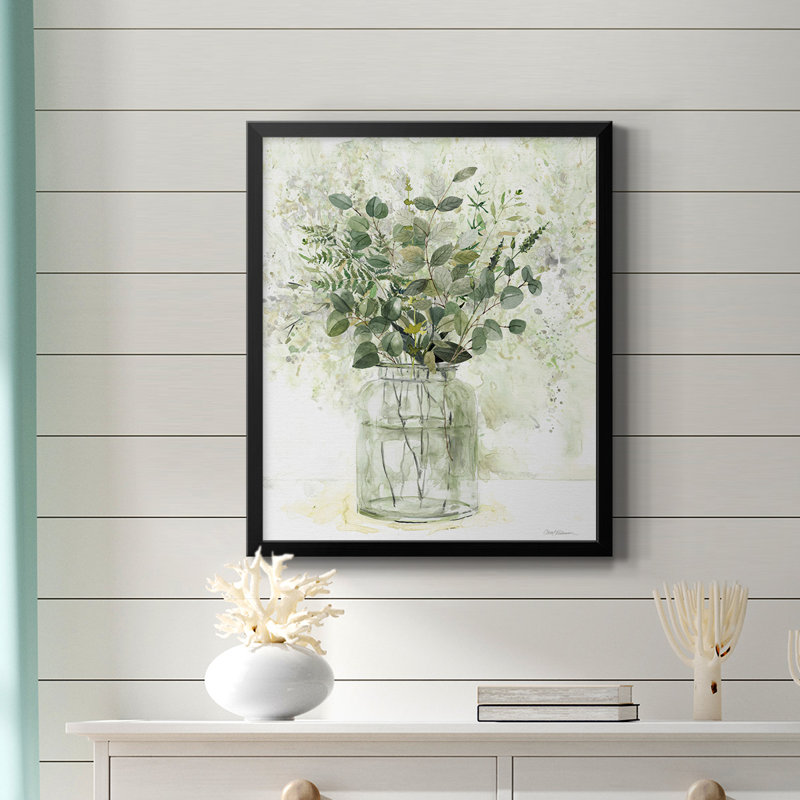 Toile encadrée de qualité supérieure Delicate Greenery II - prête à être accrochée, Noir, H 24 po x l 20 po