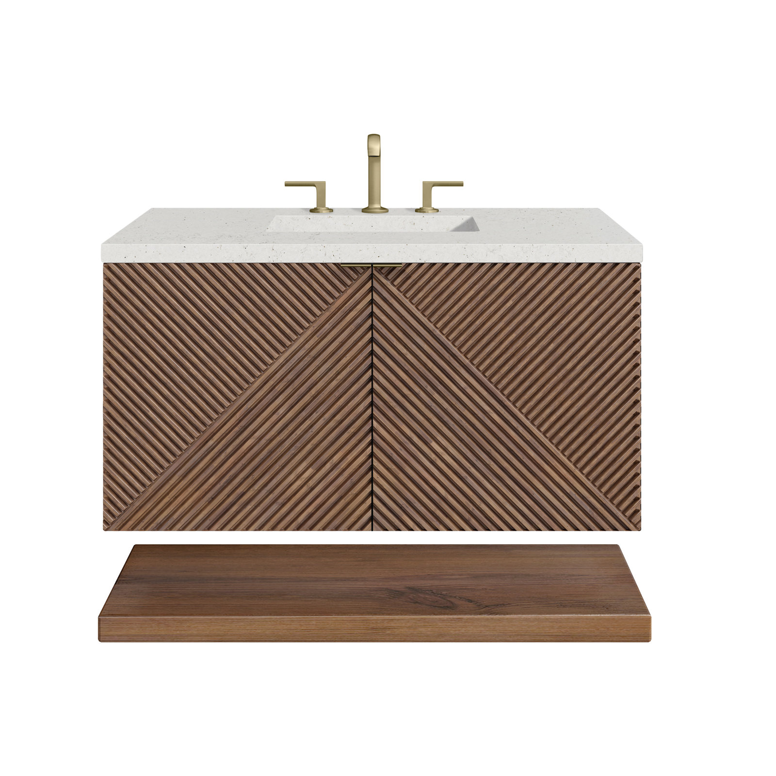 Marcello 36'' Single Bathroom Vanity, Lime Delight Quartz, 8" Widespread