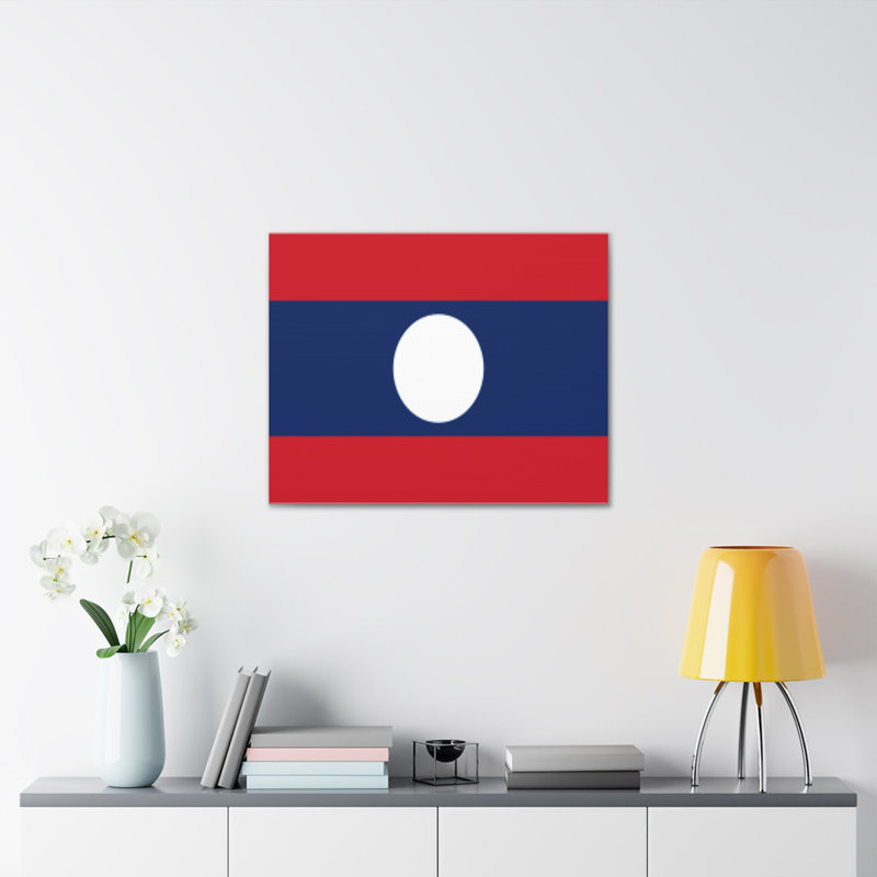 «Laos Country Flag» sur toile, H 24 po x l 30 po
