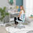 Computer Chairs with Armrest and Footrest Mesh Ergonomic with Adjustable Height Swivel Safe Sit-Locking Casters, Blue-127123286