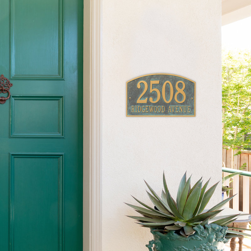 Legacy 2-Line Wall Address Plaque, Bronze Verdigris, Yes