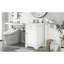 Meuble-lavabo de 20 po avec lavabo, armoire de salle de bain avec porte à fermeture douce, support de rangement et tablette réglable, blanc-1818100195