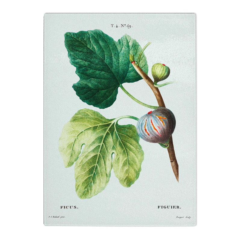 Tempered Glass Fig Tree by Pierre-Joseph Redoute Chopping Board, 28.5cm W x 20cm L