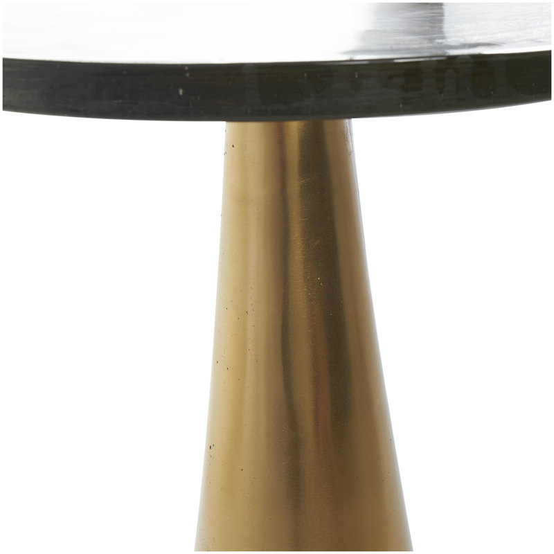 Sherborn Glass Top End Table, Gold, 21.65" H x 13.55" W x 13.55" D