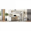 Grand lit mezzanine avec rangement, structure tout-en-un moderne en métal avec garde-robe et bureau en L, blanc pur pour les petites chambres et les dortoirs
