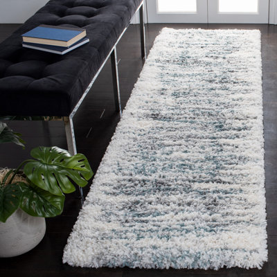 Adam Abstract Ivory/Teal Area Rug