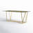 Armendariz Coffee Table with Glass Top and Gold Metal legs, Rectangle Cocktail Table