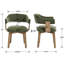 Modern Dining Chairs With Solid Wood Legs And Arms,Curved Back Upholstered Side Chair-584305453