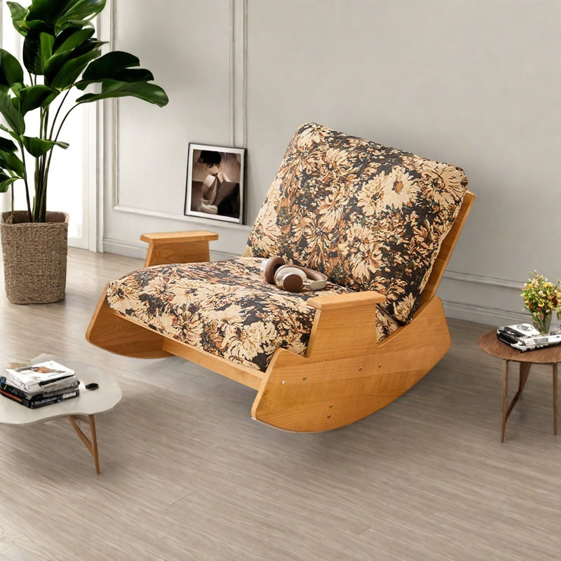Chaise berçante confortable, Marron clair