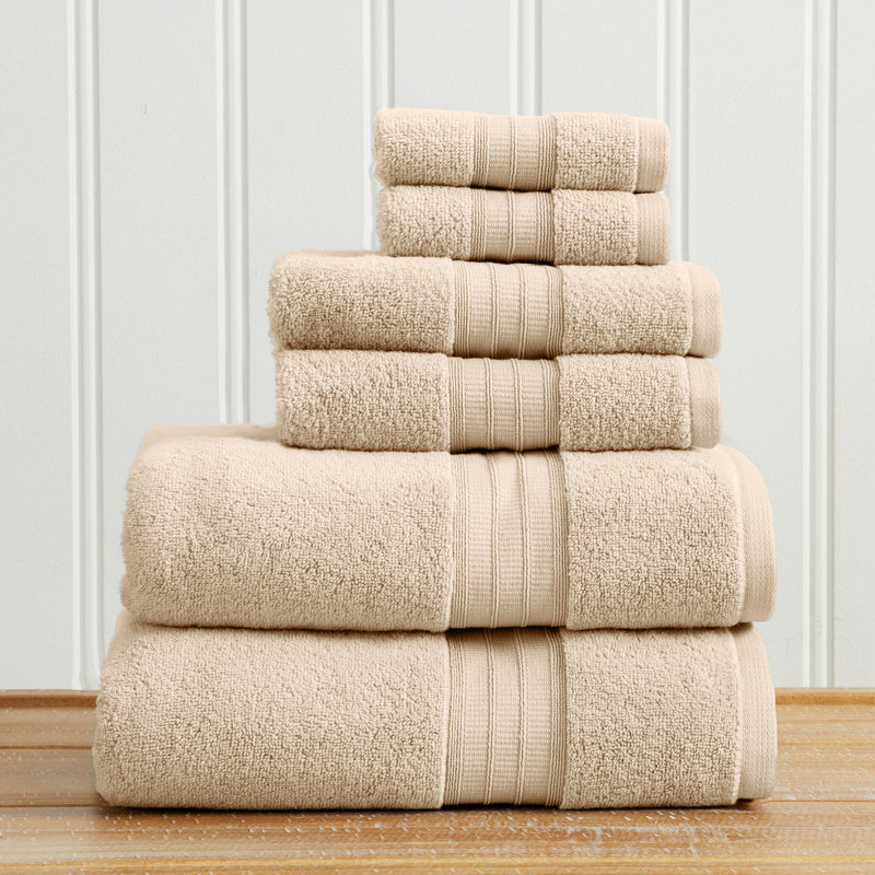 Ensemble de serviettes 100% coton, Grès, Ensemble 6 pièces