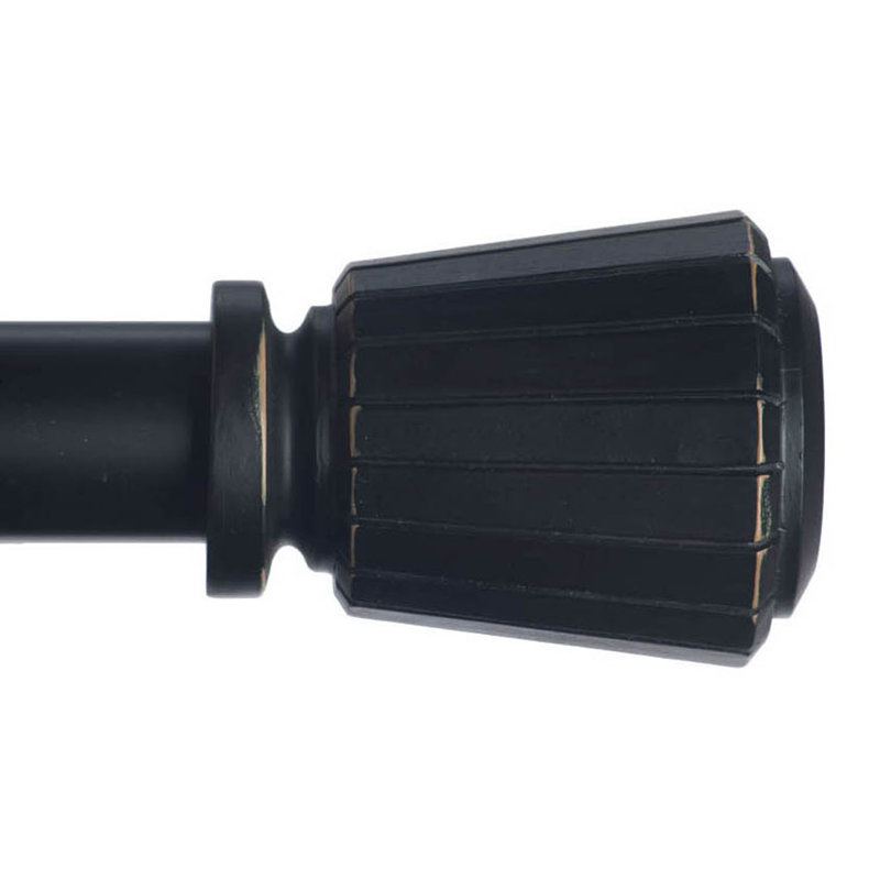 Tringle à rideaux simple 1,125 po Clower, Noir, H 3,5 po x l 48 po x P 5,25 po
