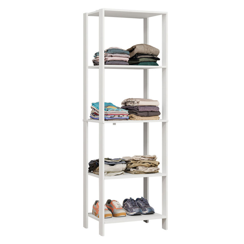  Armoire de rangement pour vêtements avec 5 tablettes ouvertes 23 po L, Blanc