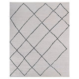 Wool Geometric Area Rug in Ivory/Charcoal