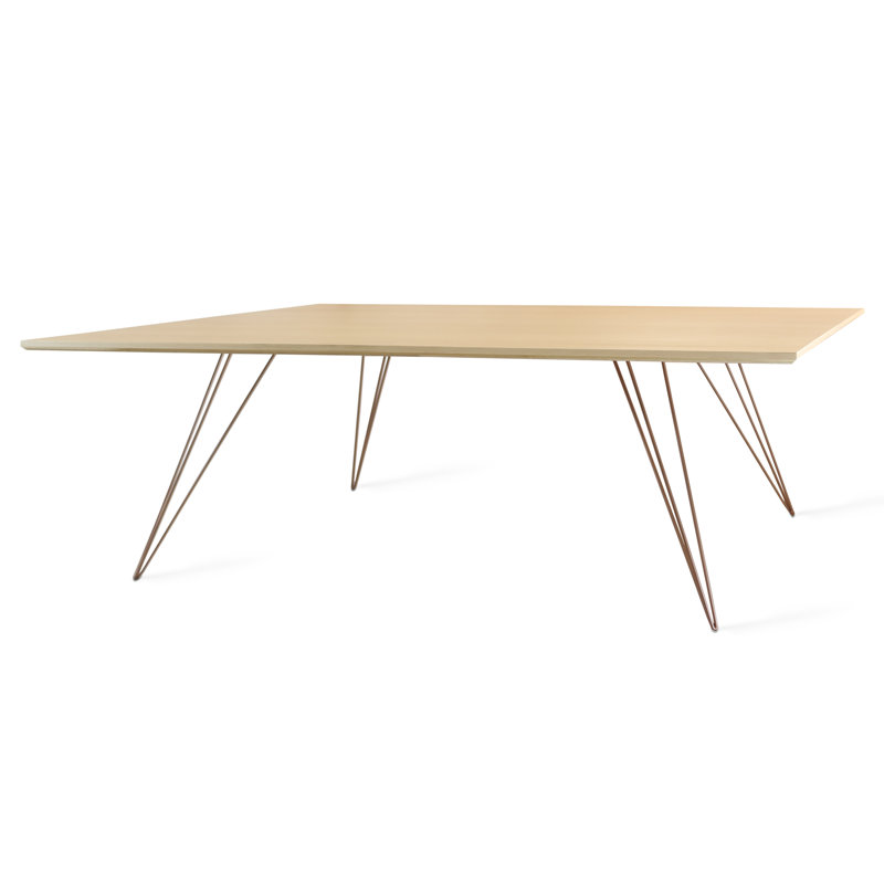 Williams Coffee Table, 18" H x 54" L x 46" W, Rose Copper, Maple