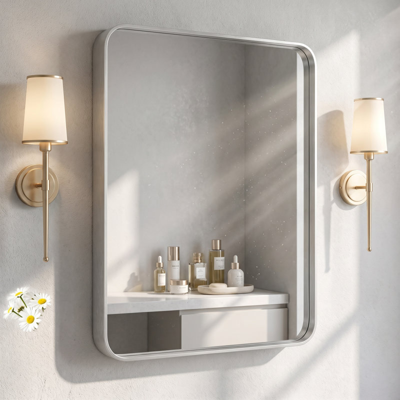 Miroir de salle de bain, Argent