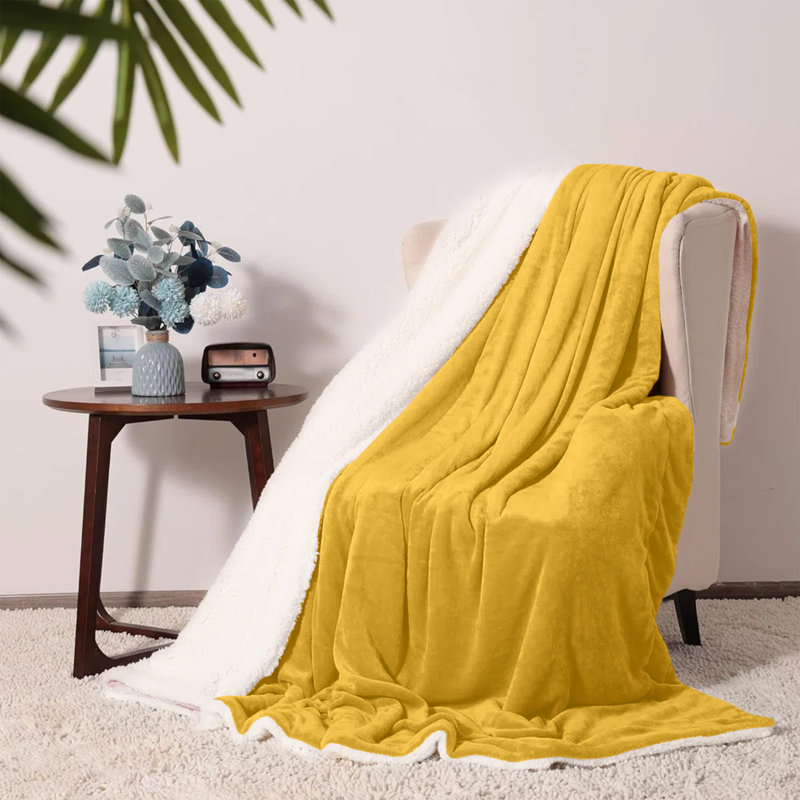Couverture en molleton doux Microplush, Grand lit, Ocre