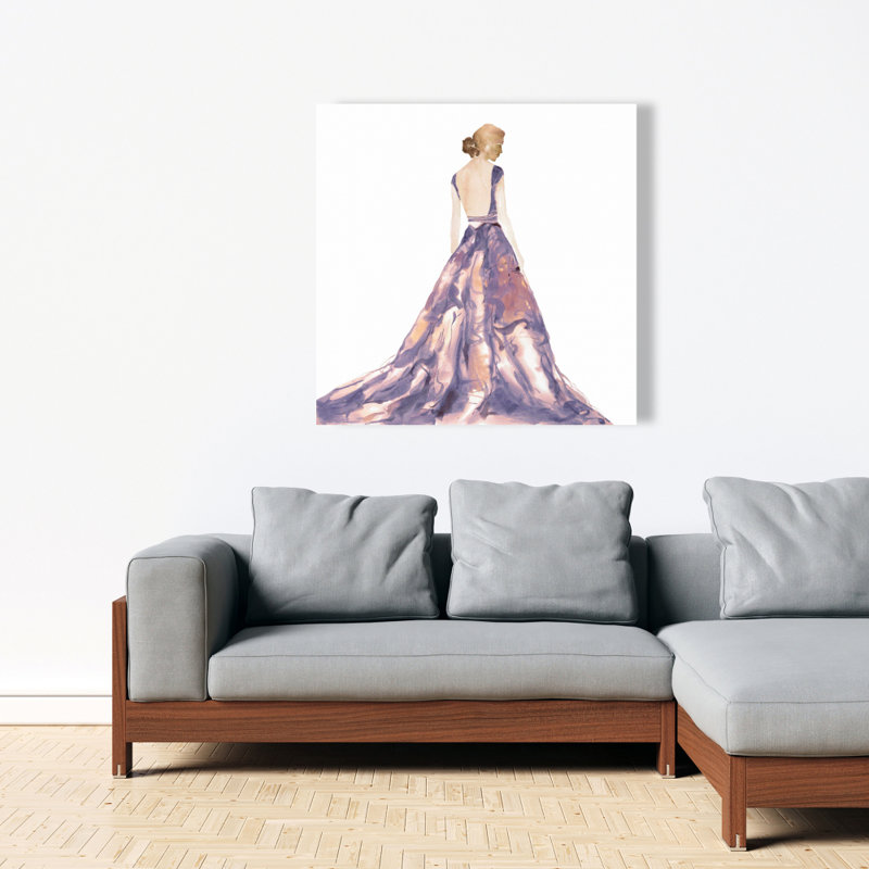 Mauve robe de bal - Toile romantique pour la maison, H 36 po x l 36 po