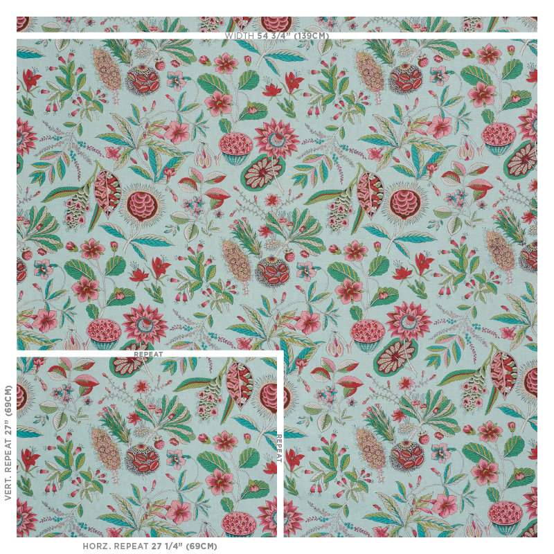Roca Redonda Fabric, Mineral/Pink 