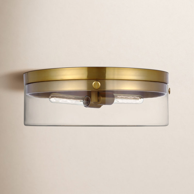 Macarena Plafonnier Bayla à 2 lampes de 18,37 po par Chapman & Myers, Burnished Brass