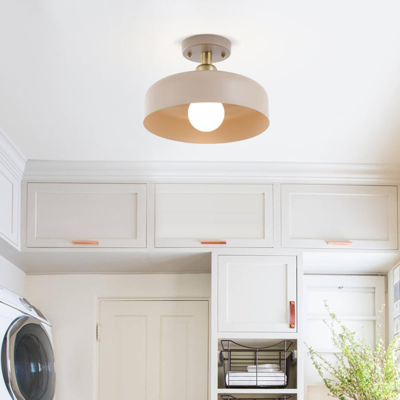 Contemporary Semi Flush Mount Ceiling Light Fixture, Brown